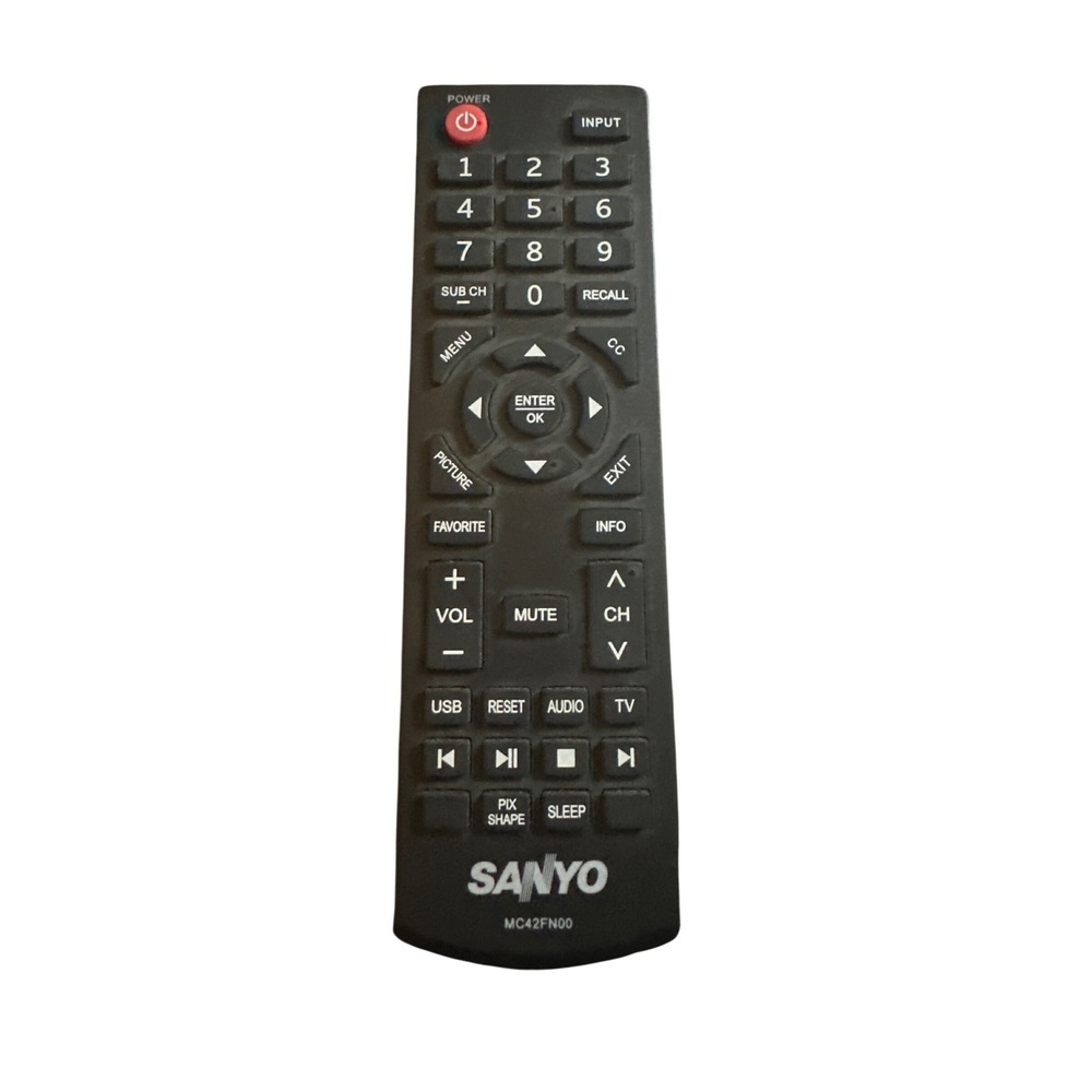 Sanyo MC42FN00 TV Remote Control for LCD LED Television Black Replacement